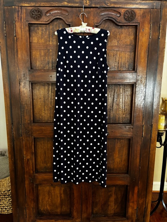 American Living Dresses & Skirts - American Living Blue & White Polka Dot Midi Dress SZ 16 capsule minimal classic